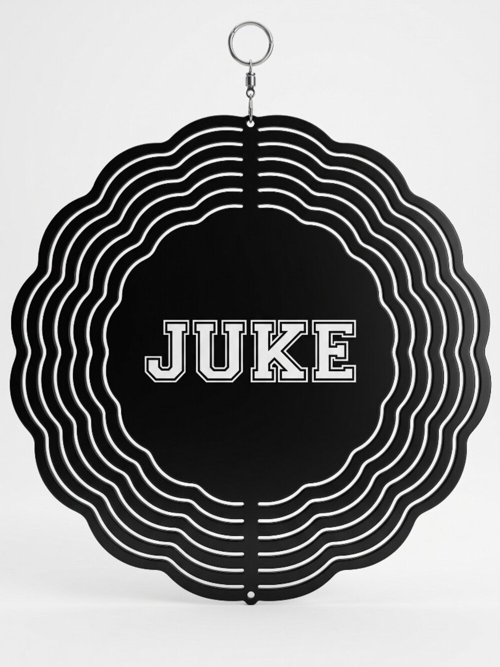 10" Nissan Juke Kinetic Wind Spinner - Black Metal Hanging Yard Decor
